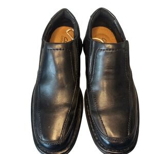 Clarks Collection Men's Black Leather Slip-On Loafers 9M Comfort Business Casual